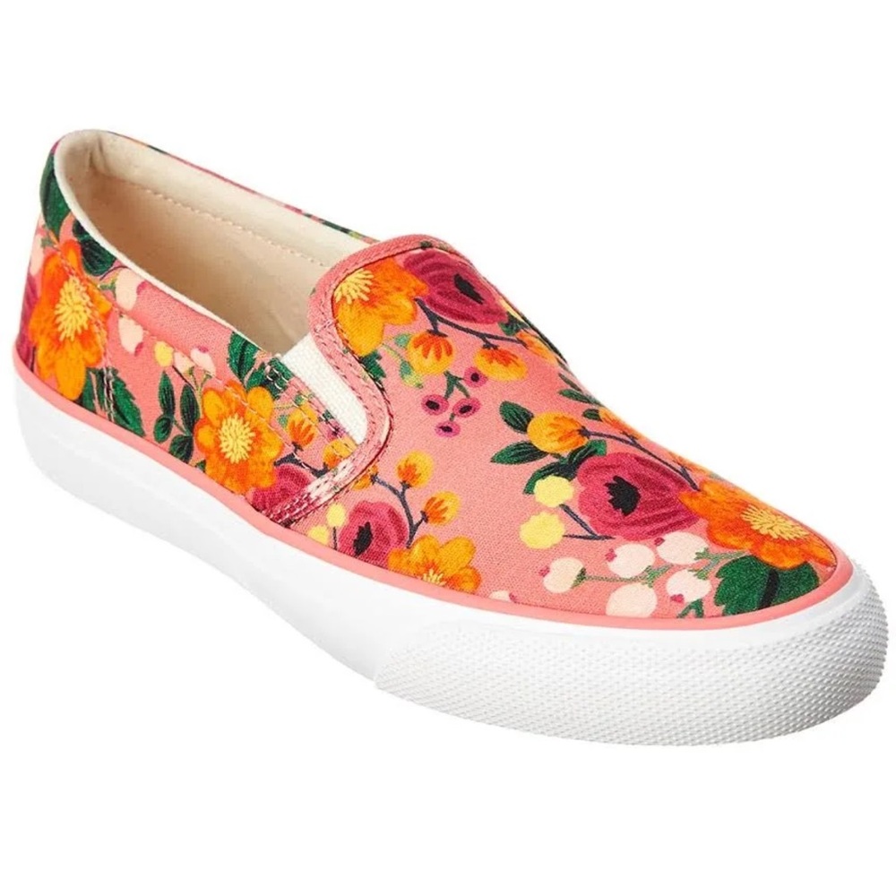 Keds Vibrant Floral Slip-On Sneakers - Pink and Yellow